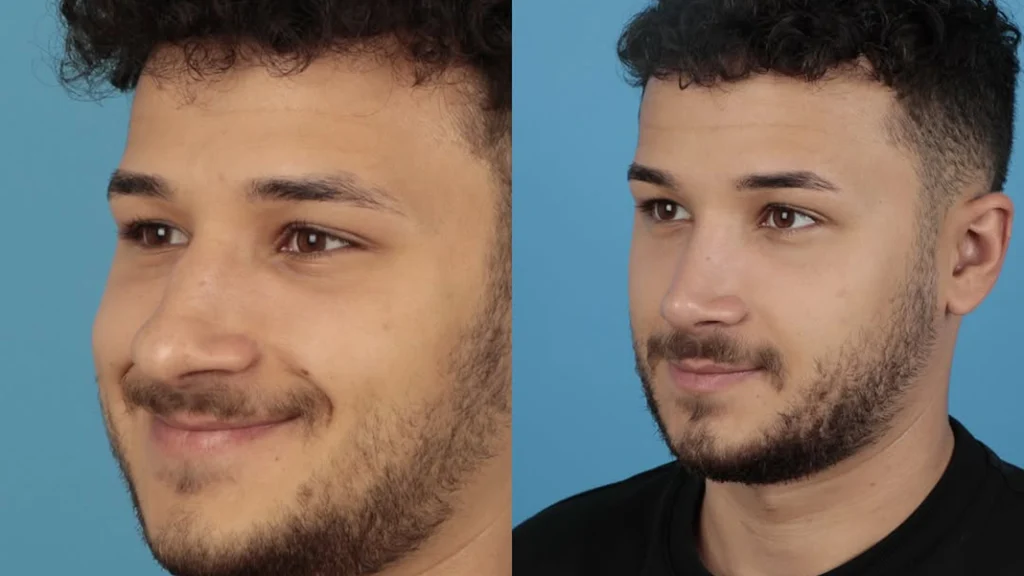 male rhinoplasty before after - best results