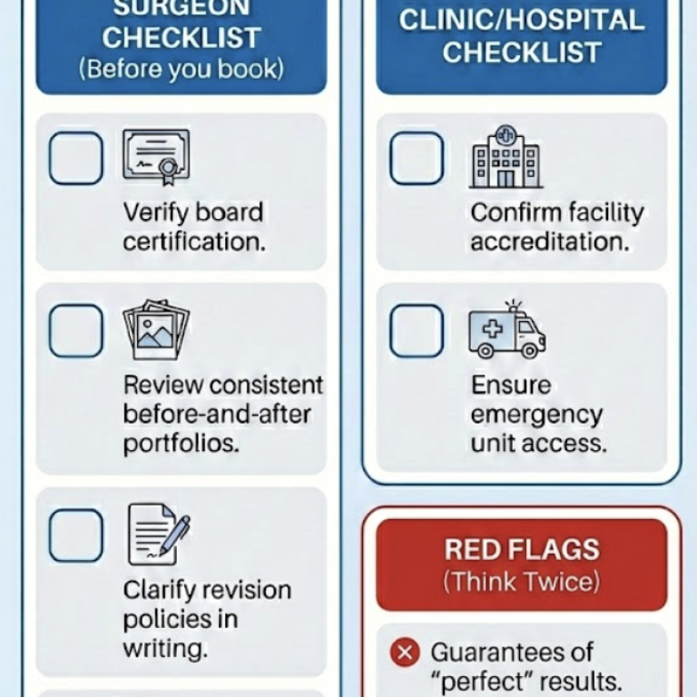 rhinoplasty safety checklist before booking